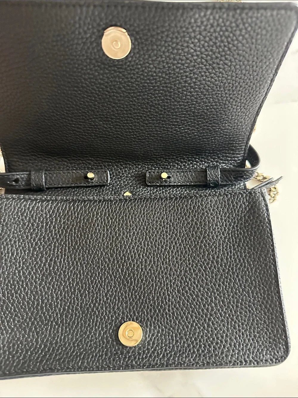Kate Spade Black Pebbled Leather Chain Crossbody
